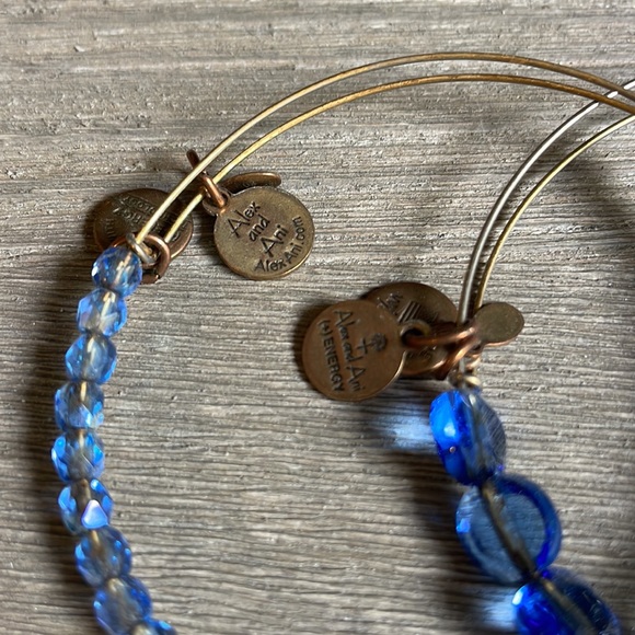 Alex & Ani bracelets - set of 4, blue. - Picture 2 of 5